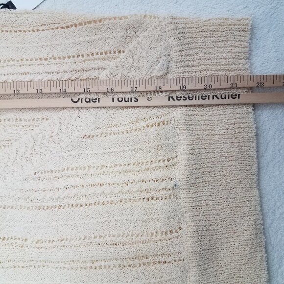 NEW ASTR XS Faux Wrap V-neck Pointelle Knit Pullover Sweater in Beige Cream - Picture 10 of 10